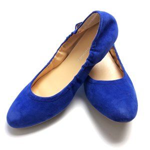 Audrey Brooke Blue Suede Lydia Flats Size 6.5